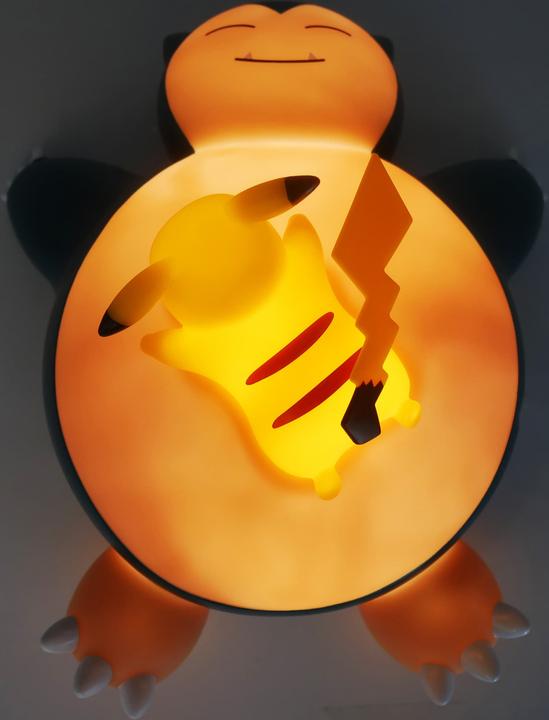 Actual product image Teknofun LED lamp Snorlax + Pikachu 18 cm (touch,lying).