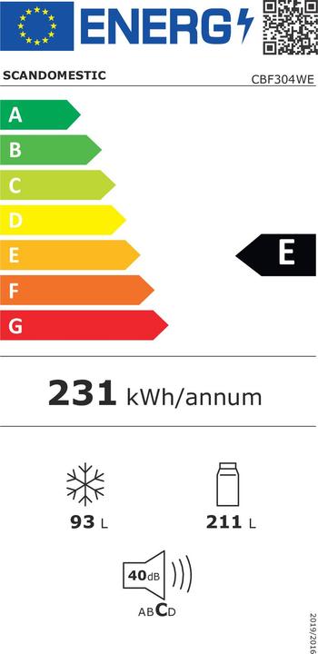 Energy Label Scandomestic CBF304WE (304 l)