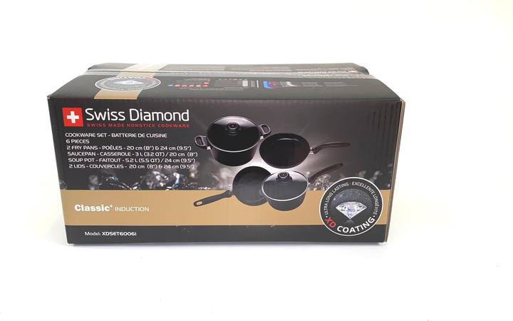 Actual product image Swiss Diamond 6er-Set XD Classic + Induktion (24 cm, Frying pan, Pan set + pot set, Pot, Aluminium)