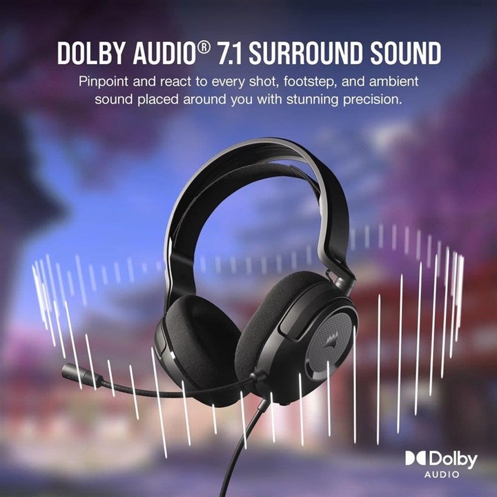 Produktbild Corsair HS35 SURROUND v2 Headset Wired Head-band Gaming Black (Kabelgebunden)