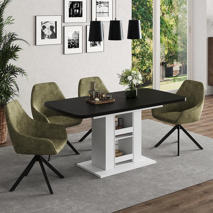 Actual product image Vicco Dining table Fenaro, Black/white/White, 120 x 80 cm (120 x 80 x 76 cm)