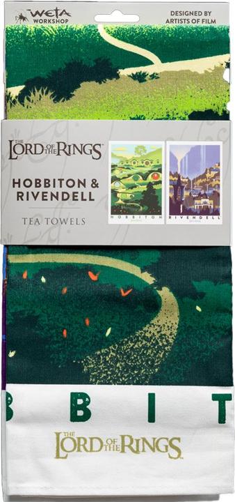 Produktbild Weta Workshop - The Lord of the Rings - Rivendell & Hobbiton Tea Towel Set of 2 (70 x 50 cm)