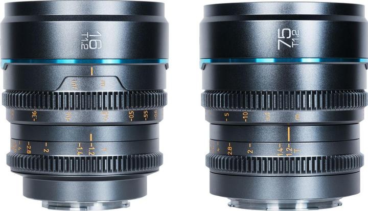Produktbild Sirui MS-2SEG Nightwalker Series 16 & 75mm T1.2 S35 Manual Focus Cine Lens Bundle (E Mount, Gun Metal Grey