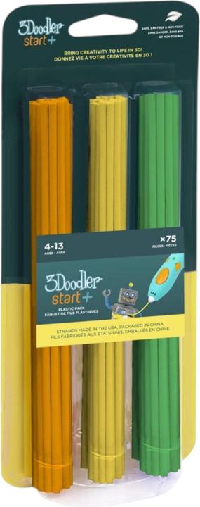 Immagine prodotto 3Doodler Avvio 3DS-ECO-MIX2-75 Materiale di stampa 3D Plastica compostabile Verde Arancione Urlo (PLA, 2.50 mm, 1 g, Arancia, Verde, Giallo)