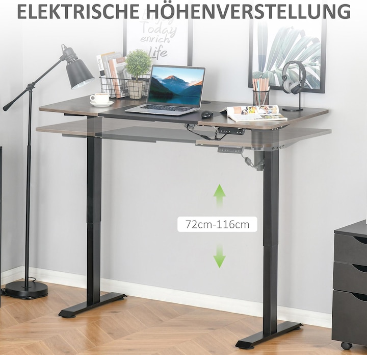Produktbild Vinsetto PC-Tisch elektrisch höhenverstellbar, LED-Anzeige (140 x 116 x 70 cm)