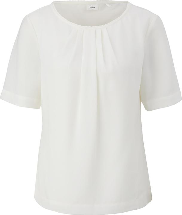 Produktbild S.Oliver Bluse Kurzarmbluse mit Rundhalsausschnitt (46)