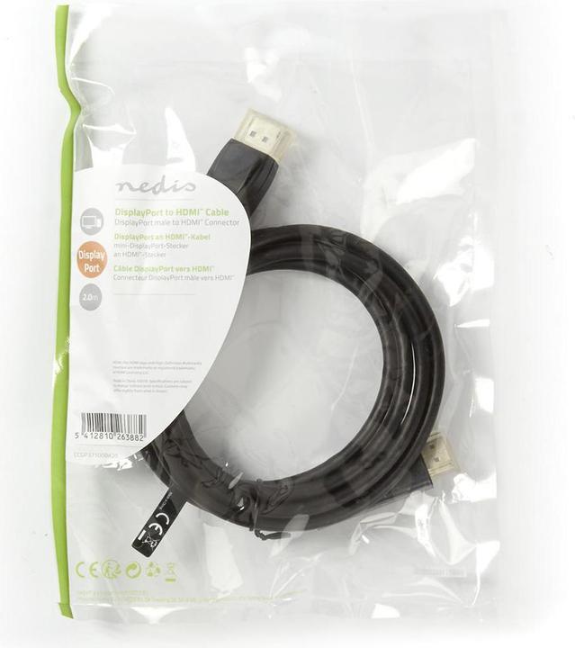 Produktbild Nedis Video- / Audiokabel (2 m, DisplayPort, HDMI)