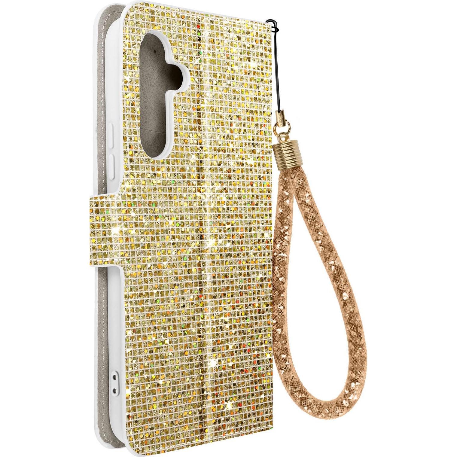 Avizar Disco Glam Edition Series (Samsung Galaxy A34 5G), Smartphone Hülle, Gelb