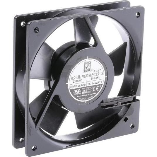 RS PRO AC ball bearing fan,120mm 102cu.m/h 230V, Ventola PC