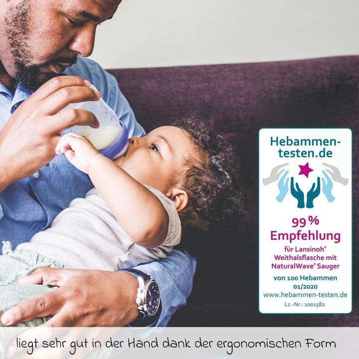 Actual product image Lansinoh Babyflaschen Glas-Flasche 2er Pack 160ml mit NaturalWave® Trinksauger (160 ml)