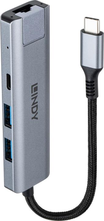 Productafbeelding Lindy USB 3.2 Gen 2 Typ C Hub & Gigabit Ethernet Konverter (USB-C, 4 ports)