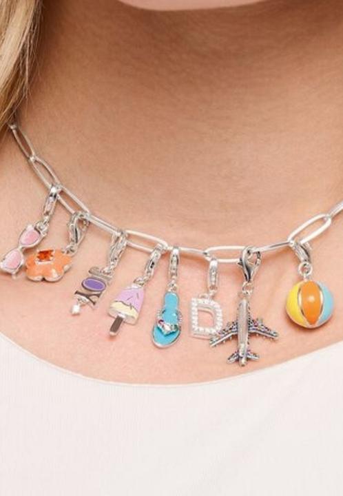 Produktbild Thomas Sabo Charm-Anhänger Türkiser Flip-Flop mit Bunten Steinen Silber- 2025-914-7 (Emaille, 925 Sterling Silber)