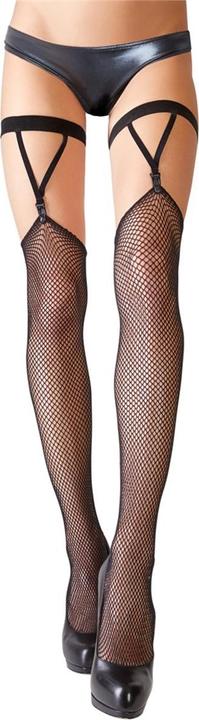 Produktbild Cottelli Collection Netzstrümpfe mit Samt-Strumpfbändern (L)