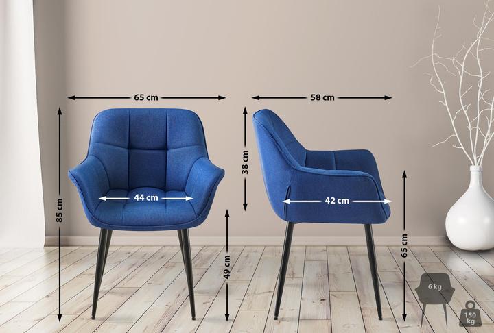 Actual product image Swisshandel24 Roseville Dining Chair Fabric, Blue