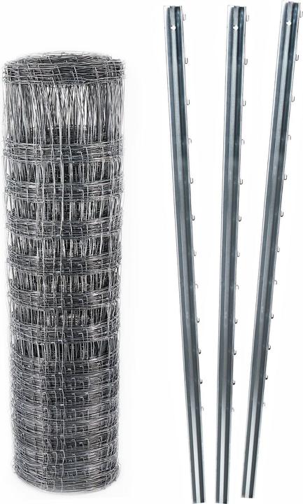 Produktbild Aquagart 300m Wildzaun Forstzaun Knotengeflecht 100/10/30+ Z-Profil Zaunpfosten