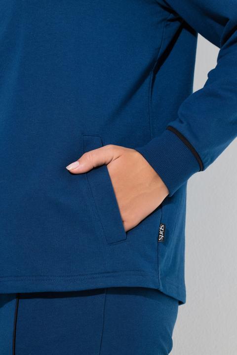 Produktbild Ulla Popken Sweatjacke, Rippeinsätze, Stehkragen, Langarm (58, 60)