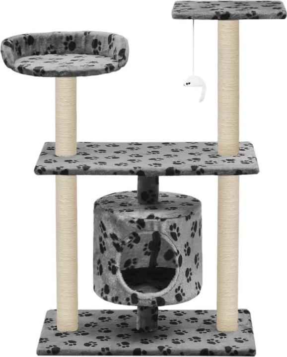 Actual product image vidaXL Kratzbaum (95 cm, Grey with paw pattern)