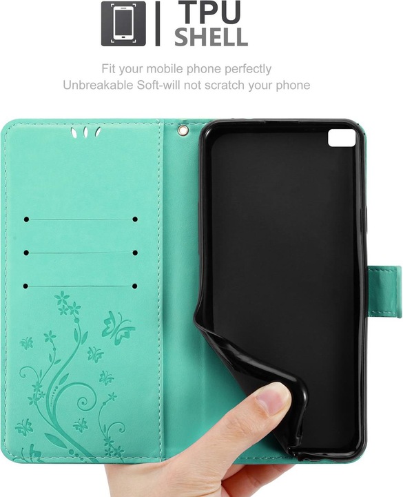 Produktbild Cadorabo Flower Book Cover (Huawei P8)