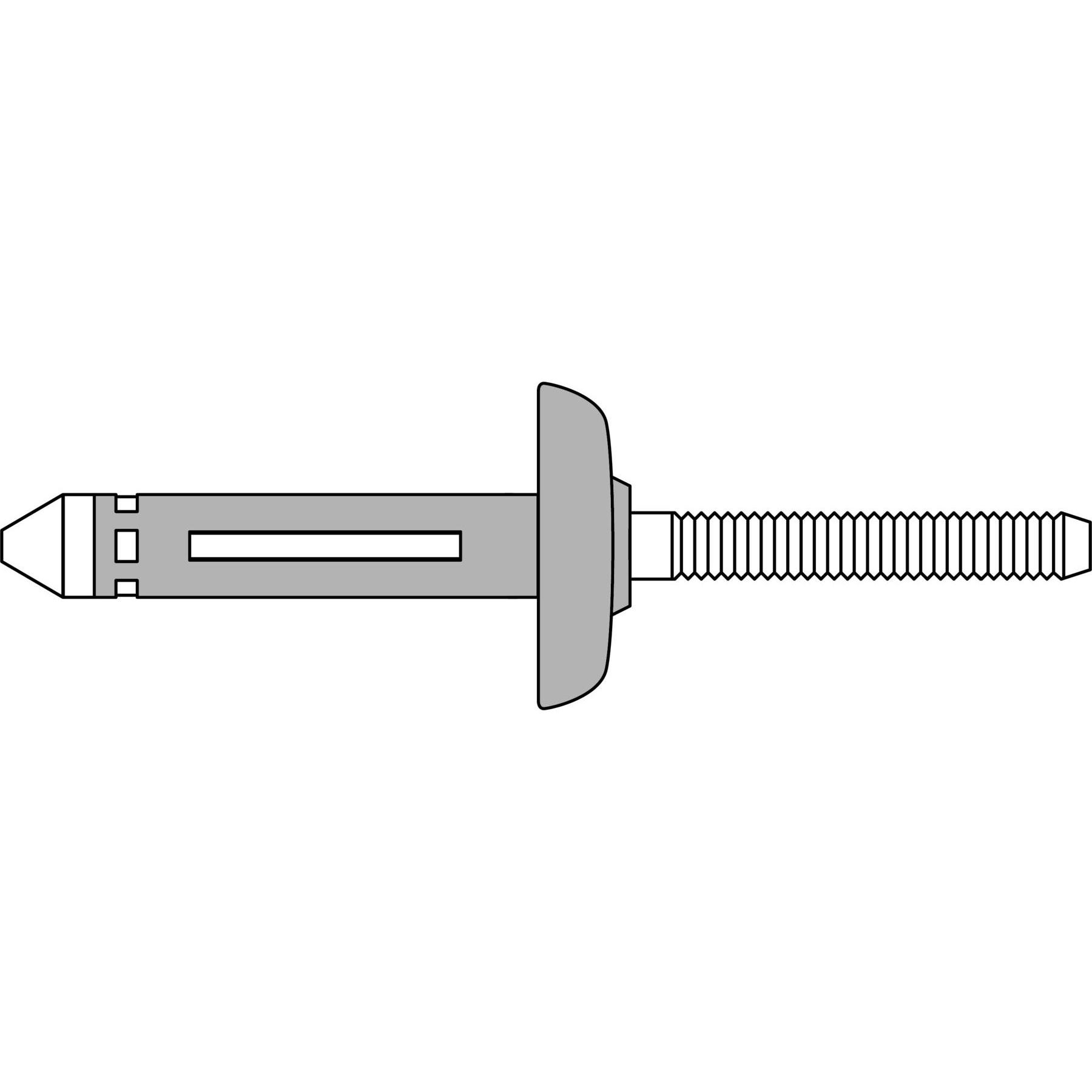 Gesipa, Rivetti, BULB-TITE rivetto cieco alluminio/alluminio testa grande 7,7 x 27,7 K 19 EPDM