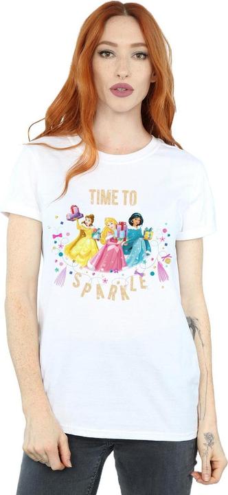 Actual product image Disney Womens/Ladies Princess Time To Sparkle Cotton Boyfriend T-Shirt (5XL)