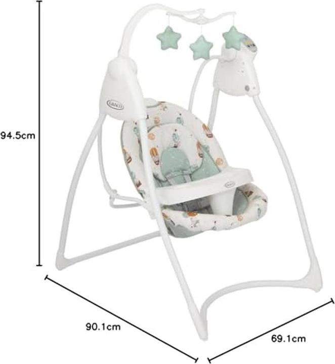 Image du produit Graco Lovin 'Hug Swing mit 6 Geschwindigkeiten, Musik, 4 Liegepositionen und faltbar für die Aufbewahrung