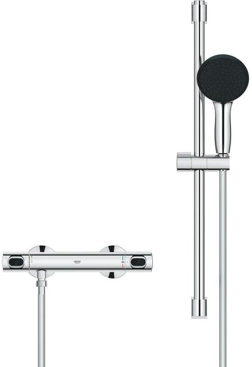 Produktbild Grohe Precision Flow QuickFix Thermostat-Duscharmatur und Vitalio Start 110 Brausestangenset, Länge 600mm