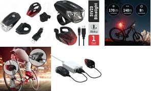 Immagine prodotto Ansmann Illuminazione per biciclette Set di luci per biciclette Batteria anteriore e posteriore (170 lm, 170 lm)