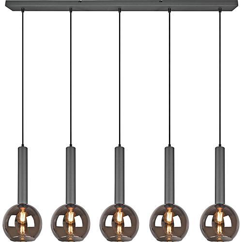 Actual product image Trio 310300532Pendant lamp black 'Clayton' 5flg (E27)