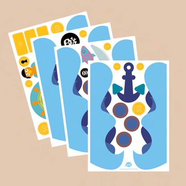 Produktbild CreaDiva Badala Stickerbogen - Piratenschiff
