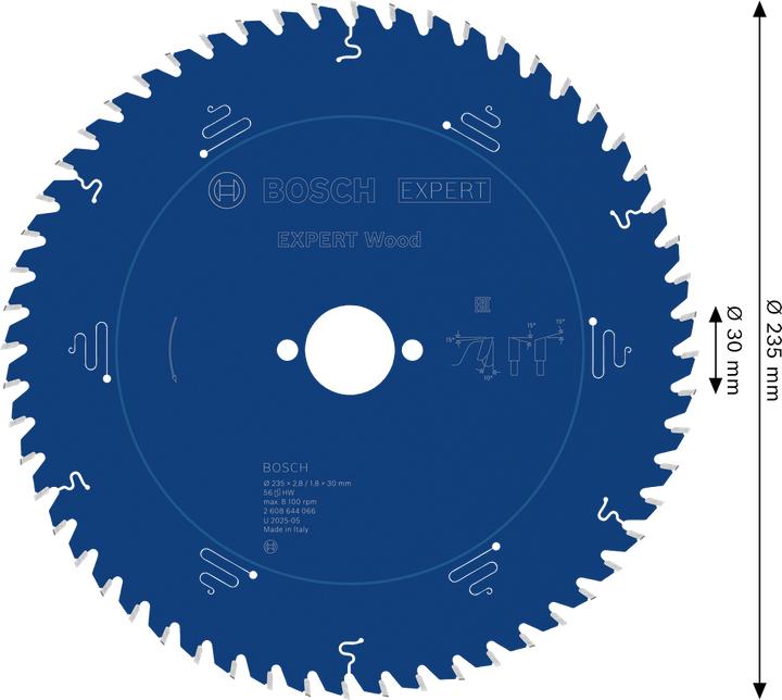 Actual product image Bosch Professional Zubehör Circular saw blade Expert for Wood, 235 x 30 x 2.8 mm, 56