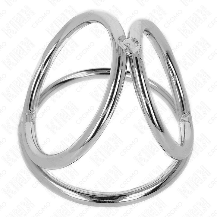 Productafbeelding Kink Drievoudige Chroom Metalen Penisring 3,2 cm Tot 4,5 cm (3.20 cm)