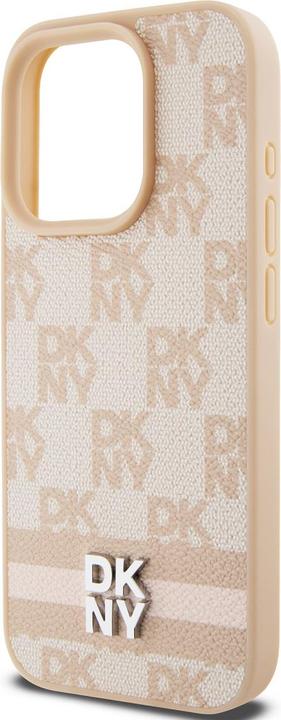 Image du produit DKNY PU Leather Checkered Pattern and Stripe Case pour iPhone 13 Pro Max Rose (Apple iPhone 13 Pro Max)