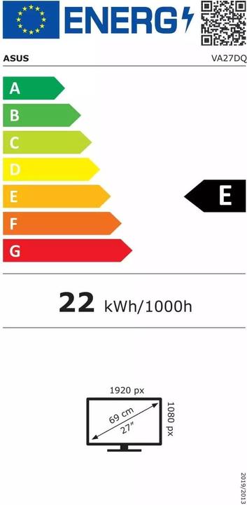 Energielabel ASUS VA27DQ (1920 x 1080 Pixels, 27")
