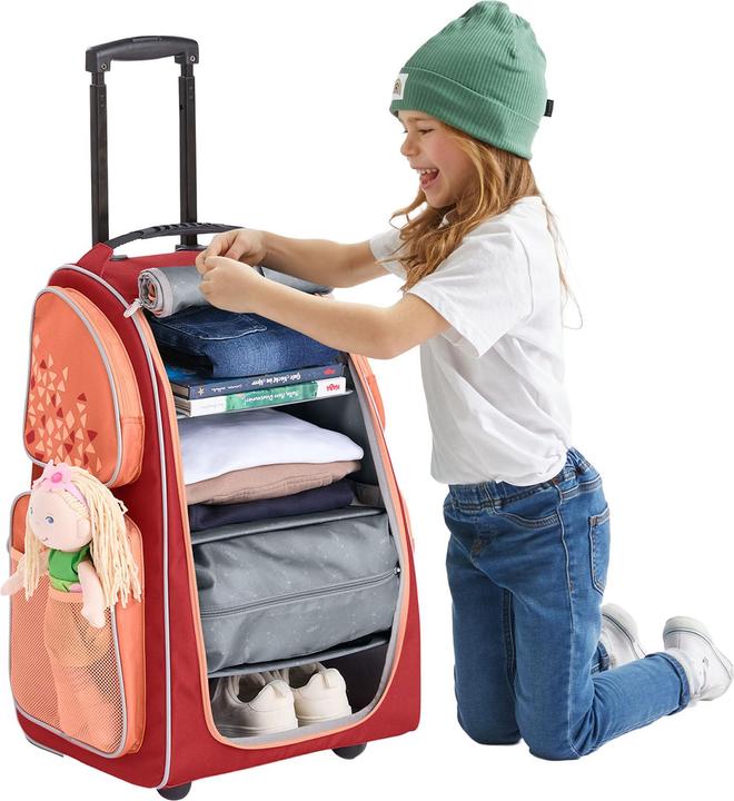 Actual product image Haba Kinderkoffer Schranktrolley 2 Rollen und Kreativtasche