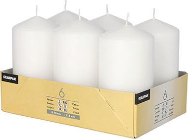 Produktbild Papstar Stumpenkerzen / Säulenkerzen creme, Abmessungen 6 x 11.5 cm, für Haushalt, Feiern und Gastro (6 Stk.)