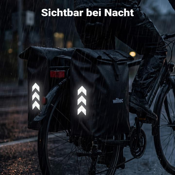 Produktbild Wiltec Doppeltasche Gepäckträgertasche 48l Fahrradtasche Gepäckträger wasserfest (Gepäckträgertasche)
