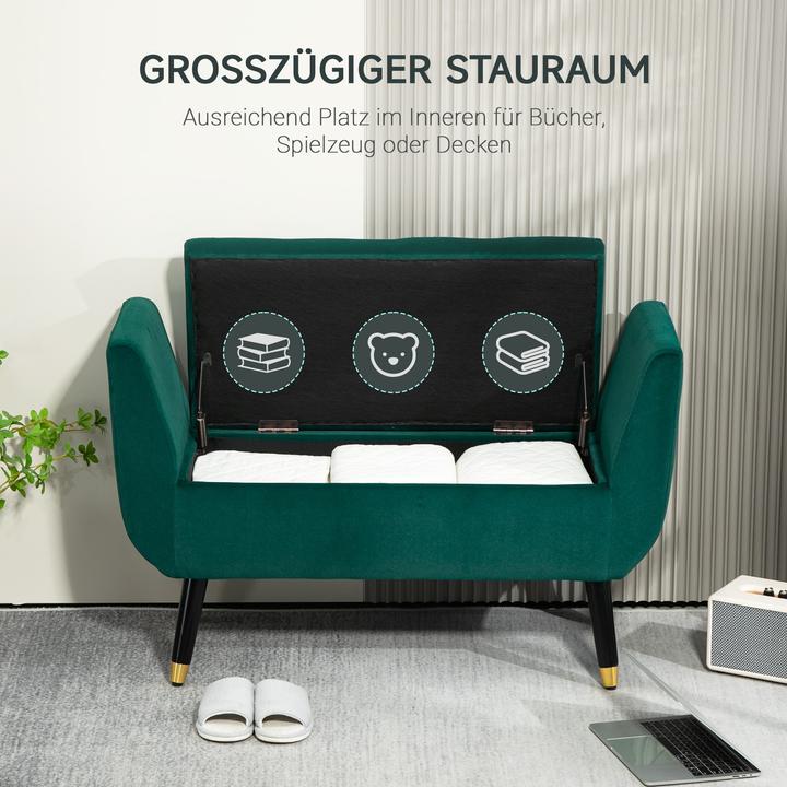 Image du produit Homcom Sitzbank Polyester, Schaumstoff Grün (42 cm)