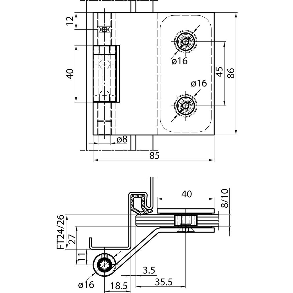 Thumbnail - Dormakaba, Türbeschlag + Scharnier, Glastürband