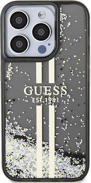 Produktbild Guess GUHCP15XLFCSEGK iPhone 15 Pro Max 6.7" czarny/black hardcase Liquid Glitter Gold Stripes (Apple iPhone 15 Pro Max)