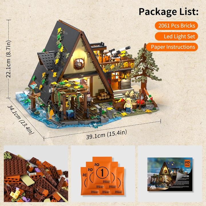 Actual product image Lumibricks A-Frame Cabin