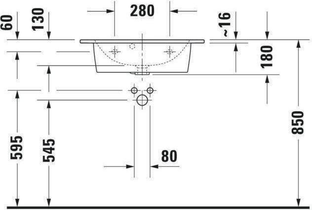 Produktbild Duravit Möbel-WT ME by Starck compact m ÜL m HLB 630x400mm 1 Hahnloch weiss (400 mm, 630 mm)