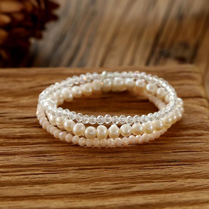 Image du produit Andreani Bracelet avec de véritables perles d'eau douce (8 cm, Perles)