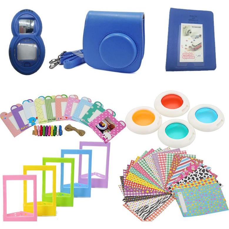 JTI Zubehörset für Fujifilm Instax Mini 8/9 - Cobolt Blue (Kamera Zubehörtasche), Kameratasche, Blau