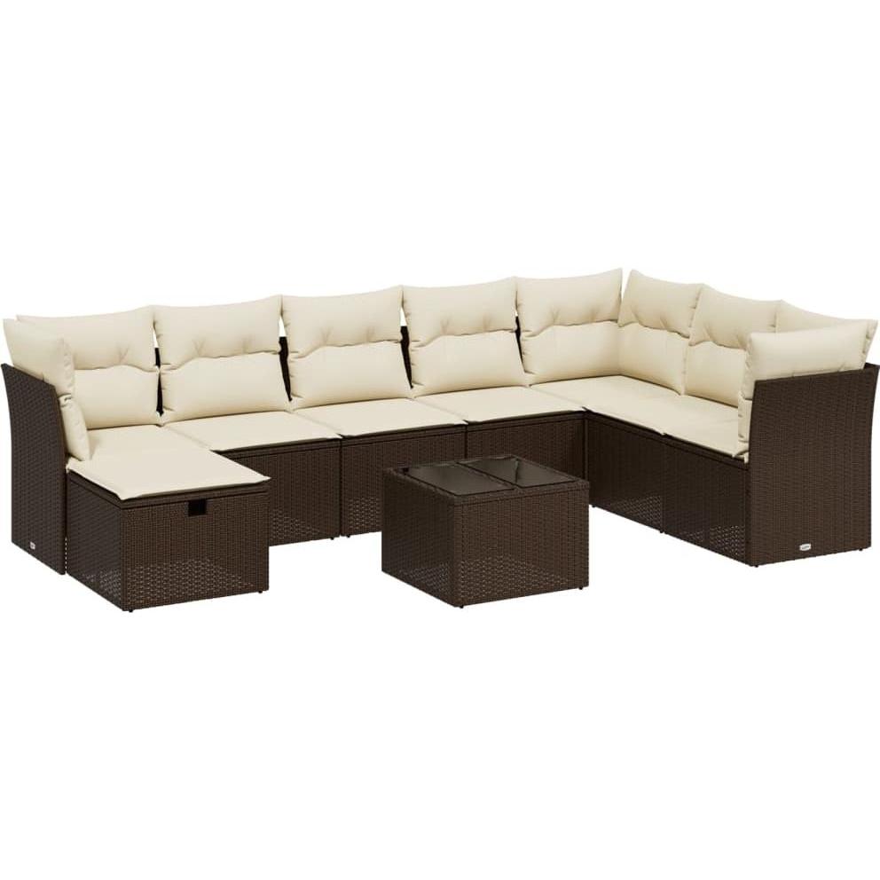 VidaXL, Gartenlounge, 10-tlg. Garten-Lounge-Set mit Kissen