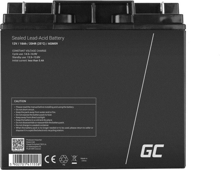 Produktbild GreenCell AGM09 (12 V, 18 Ah)