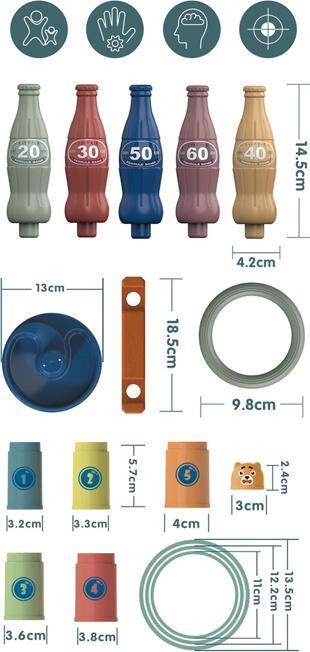 Produktbild QiYiLe Ringwurfspiel und Stapelturm 2in1