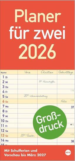 Produktbild Grossdruck Planer für zwei 2026