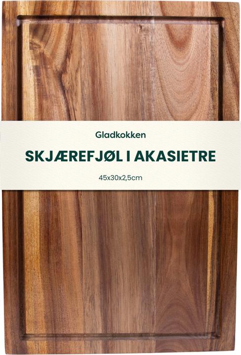 Immagine prodotto Gladkokken - Cutting Board, Acacia Wood - Natural - 45 x 30 x 2.5 cm