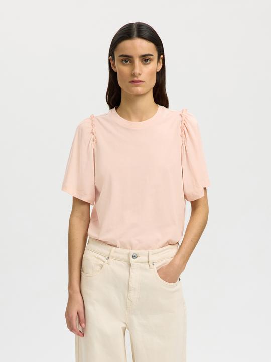 Produktbild Selected Gerüschtes Baumwoll T-Shirt (M)