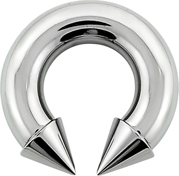 Immagine prodotto Star Piercing Campanile circolare a filo interno argento con due coni (senza ottone, Acciaio chirurgico 316L)